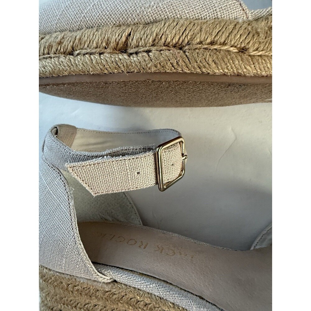 Jack Rogers Shoes Womens SZ 9 Palmer Canvas Espadrilles Closed Toe Wedge Sandals - Picture 7 of 10